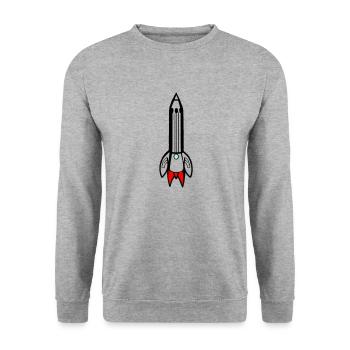 Vecteur de vol spatial spatial de fusée spatiale - Sweat-shirt Unisexe - gris chiné - Devant - Alina (178cm) & Michal (187cm)