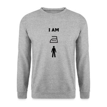 Ich bin Eisenman - Unisex Pullover - Weißgrau meliert - Vorne - Alina (178cm) & Michal (187cm)
