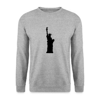 statue de la liberté - Sweat-shirt Unisexe - gris chiné - Devant - Alina (178cm) & Michal (187cm)
