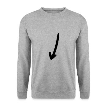 Pfeil Zeichnung Skizze schwarz - Unisex Pullover - Weißgrau meliert - Vorne - Alina (178cm) & Michal (187cm)