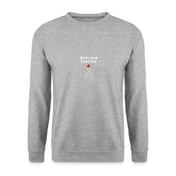 Dyslexia Teacher Dyslexia Gift - Unisex Sweatshirt - salt & pepper - Front - Alina (178cm) & Michal (187cm)