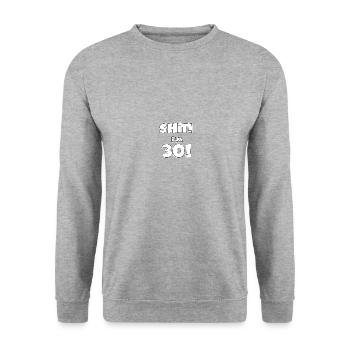 Geburtstag - Unisex Pullover - Weißgrau meliert - Vorne - Alina (178cm) & Michal (187cm)