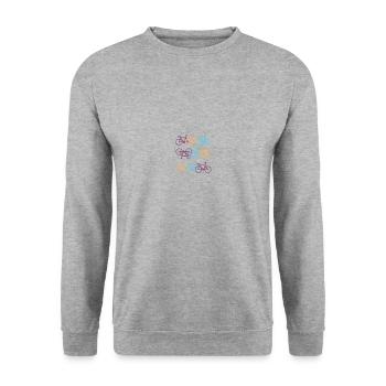 Fahrrad - Unisex Pullover - Weißgrau meliert - Vorne - Alina (178cm) & Michal (187cm)