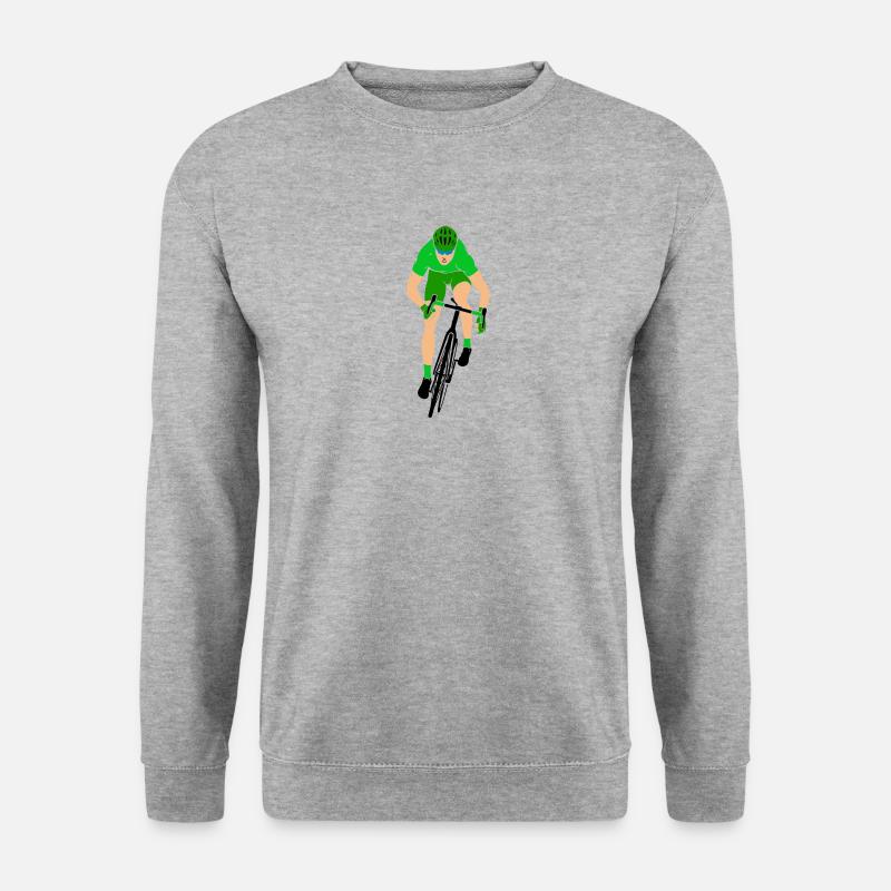 Sprinter auf dem Rennrad - Unisex Pullover - Weißgrau meliert