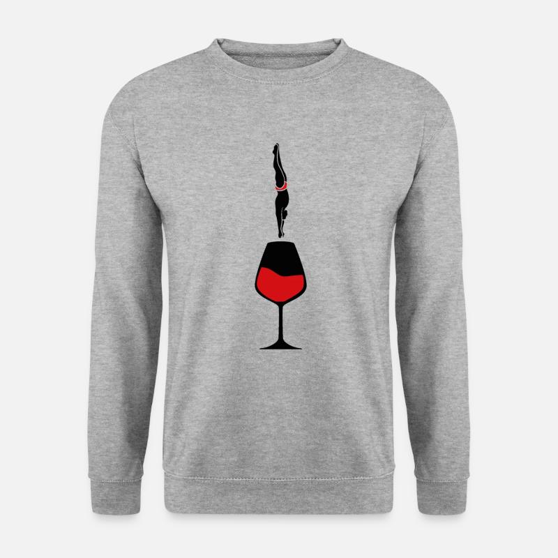 WEIN WEINKENNER - Unisex Pullover - Weißgrau meliert