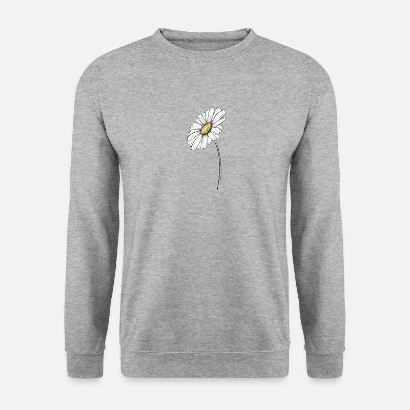 Sommerliches Gänseblümchen - Unisex Pullover - Weißgrau meliert