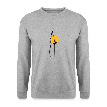 Climber rappelling in the sunset - Unisex Sweatshirt - salt & pepper - Front - Alina (178cm) & Michal (187cm)