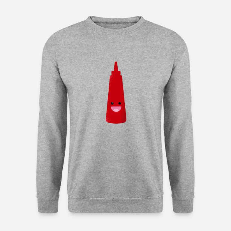 Ketchup Essen Sauce - Unisex Pullover - Weißgrau meliert