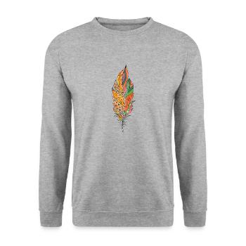 Feather - Unisex Sweatshirt - salt & pepper - Front - Alina (178cm) & Michal (187cm)