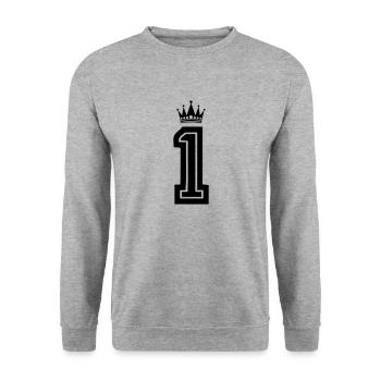 1 couronne - Sweat-shirt Unisexe - gris chiné - Devant - Alina (178cm) & Michal (187cm)