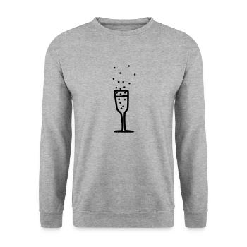 sektglas 2 - Unisex Pullover - Weißgrau meliert - Vorne - Alina (178cm) & Michal (187cm)