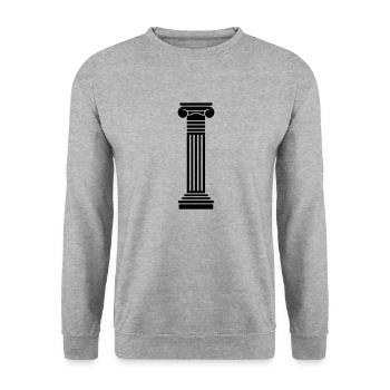 Griechische Säule - Unisex Pullover - Weißgrau meliert - Vorne - Alina (178cm) & Michal (187cm)