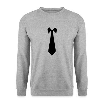 Tie - Unisex Sweatshirt - salt & pepper - Front - Alina (178cm) & Michal (187cm)