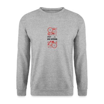 J'peux pas, j'ai vélo. Puy-de-Dôme. - Sweat-shirt Unisexe - gris chiné - Devant - Alina (178cm) & Michal (187cm)