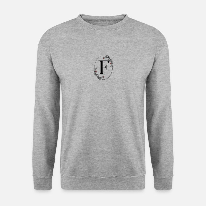 Buchstabe F - Unisex Pullover - Weißgrau meliert
