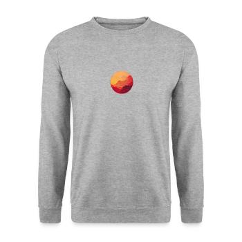 Sonne gefüllt mit Roten Wolken - Unisex Pullover - Weißgrau meliert - Vorne - Alina (178cm) & Michal (187cm)