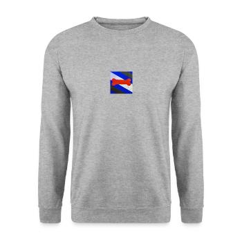 Puppy Flagge - Unisex Pullover - Weißgrau meliert - Vorne - Alina (178cm) & Michal (187cm)