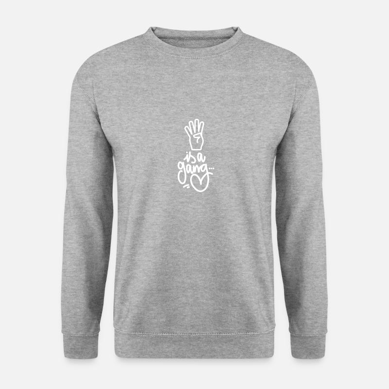 Four is a gang - Unisex Pullover - Weißgrau meliert
