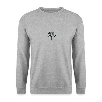 Plante minimaliste - Sweat-shirt Unisexe - gris chiné - Devant - Alina (178cm) & Michal (187cm)