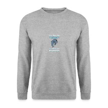 Behindert Rollstuhlfahrer Handicap Humor Geschenk - Unisex Pullover - Weißgrau meliert - Vorne - Alina (178cm) & Michal (187cm)