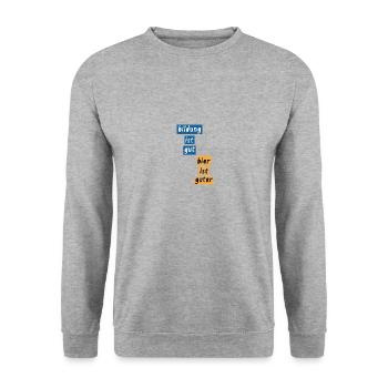 Informatiker Programmierer Admin Nerd Geschenk - Unisex Pullover - Weißgrau meliert - Vorne - Alina (178cm) & Michal (187cm)