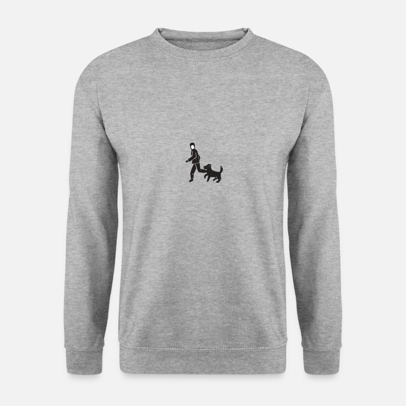 Hund - Unisex Pullover - Weißgrau meliert