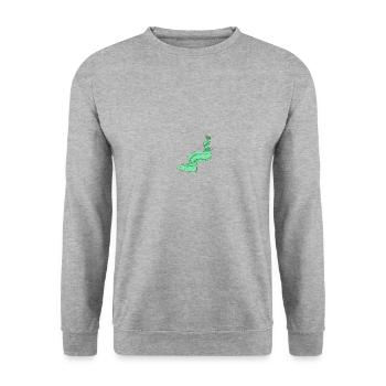 Meerestiere - Unisex Pullover - Weißgrau meliert - Vorne - Alina (178cm) & Michal (187cm)