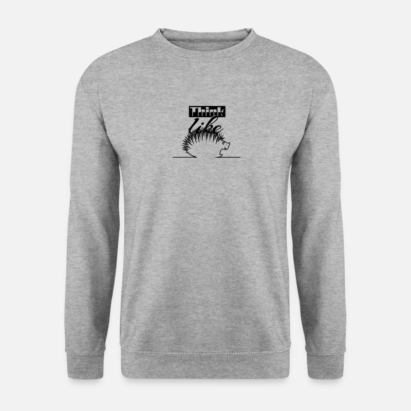 Igel / hedgehog (1c) - Unisex Pullover - Weißgrau meliert