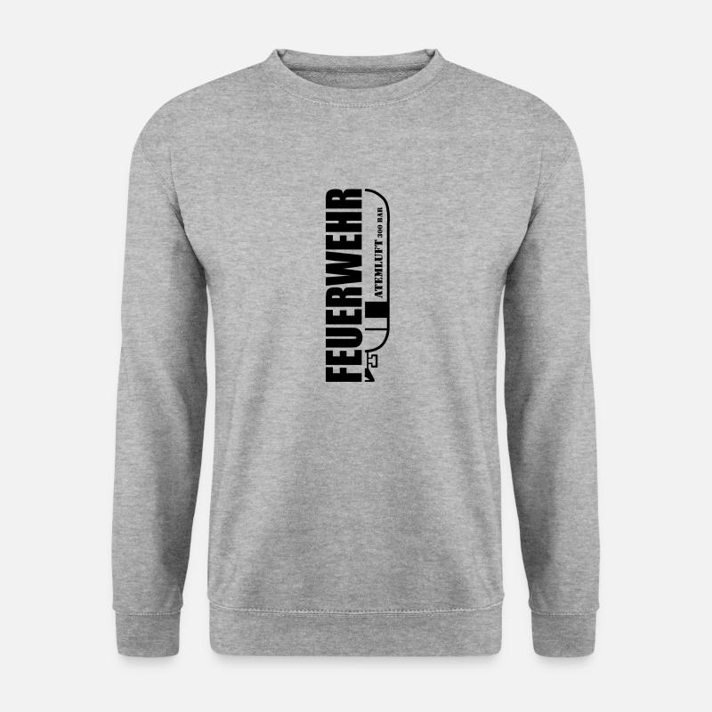 Feuerwehr Feuerwehrmann Geschenk - Unisex Pullover - Weißgrau meliert