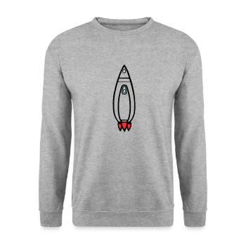 Vecteur de vol spatial spatial de fusée spatiale - Sweat-shirt Unisexe - gris chiné - Devant - Alina (178cm) & Michal (187cm)