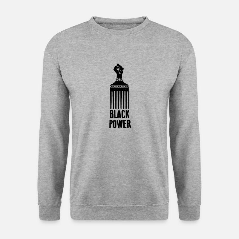 Schwarze Macht - Unisex Pullover - Weißgrau meliert