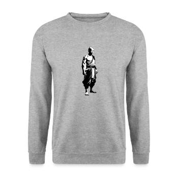Shaolin Monk - Martial Arts Sticker - Unisex Sweatshirt - salt & pepper - Front - Alina (178cm) & Michal (187cm)
