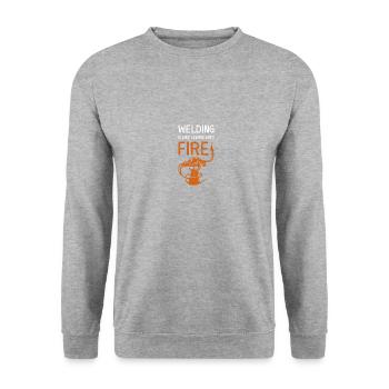 Soudeur Soudage Métallurgiste Schlosser - Sweat-shirt Unisexe - gris chiné - Devant - Alina (178cm) & Michal (187cm)
