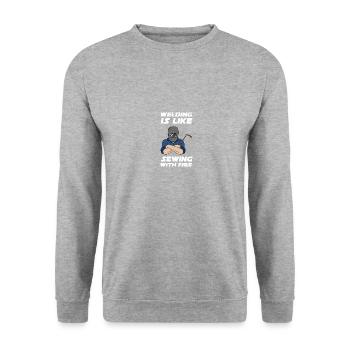 Soudeur Soudage Métallurgiste Schlosser - Sweat-shirt Unisexe - gris chiné - Devant - Alina (178cm) & Michal (187cm)