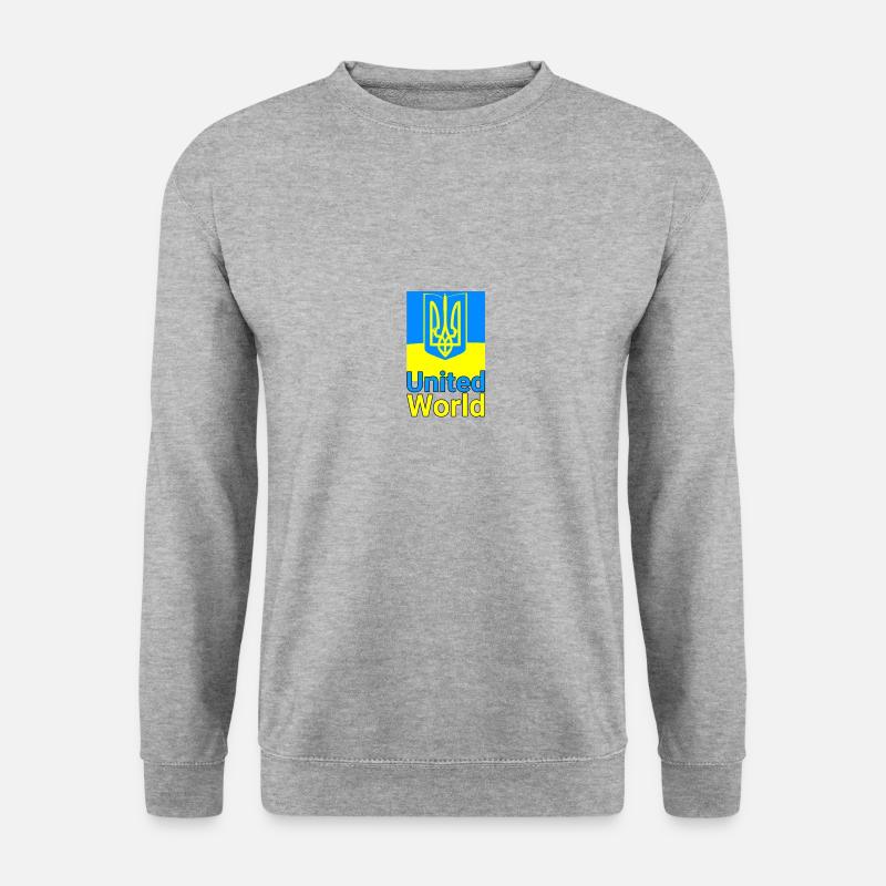 United World - Ukraine - Unisex Pullover - Weißgrau meliert