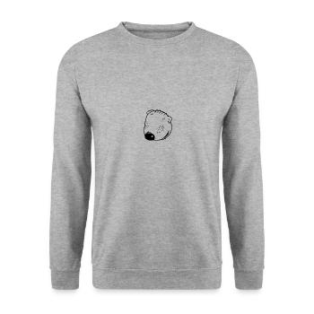 Hund - Unisex Pullover - Weißgrau meliert - Vorne - Alina (178cm) & Michal (187cm)