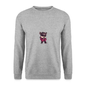 Hyäne Winter - Unisex Pullover - Weißgrau meliert - Vorne - Alina (178cm) & Michal (187cm)