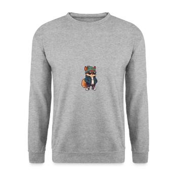Bande dessinée d’hiver écureuil - Sweat-shirt Unisexe - gris chiné - Devant - Alina (178cm) & Michal (187cm)