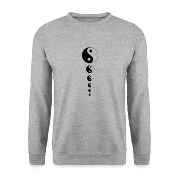 yin yang - Unisex Sweatshirt - salt & pepper - Front - Alina (178cm) & Michal (187cm)