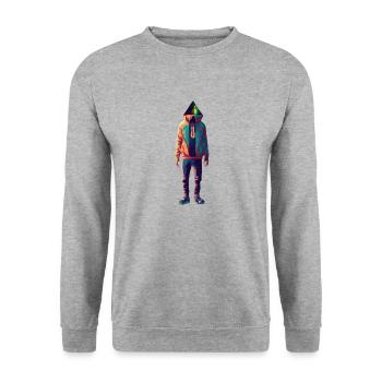 Hoodie Men - Unisex Pullover - Weißgrau meliert - Vorne - Alina (178cm) & Michal (187cm)