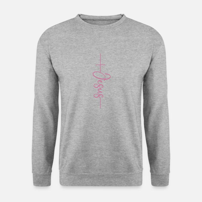 Jesus - Unisex Pullover - Weißgrau meliert