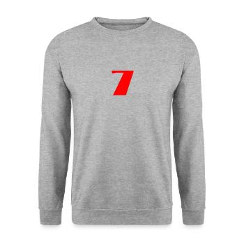 7. 7 YEARS. 7th ANNIVERSARY. BIRTHDAY 7 YEARS - Unisex Sweatshirt - salt & pepper - Front - Alina (178cm) & Michal (187cm)