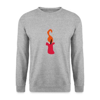 candle - Unisex Sweatshirt - salt & pepper - Front - Alina (178cm) & Michal (187cm)