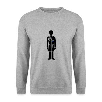 Doctor Icon - Unisex Sweatshirt - salt & pepper - Front - Alina (178cm) & Michal (187cm)