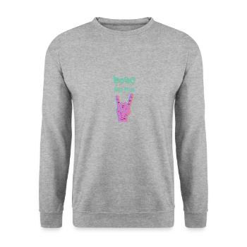 böse alte frau Spruch Geschenk - Unisex Pullover - Weißgrau meliert - Vorne - Alina (178cm) & Michal (187cm)