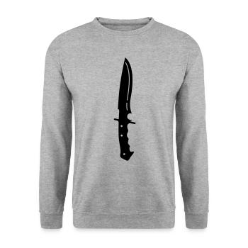 Messer icon - Unisex Pullover - Weißgrau meliert - Vorne - Alina (178cm) & Michal (187cm)