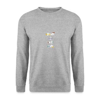 Techno Uptempo Rave Tekk Musik Feiern - Unisex Pullover - Weißgrau meliert - Vorne - Alina (178cm) & Michal (187cm)