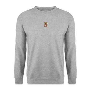 Pixel MiniBear Denmark - Sweat-shirt Unisexe - gris chiné - Devant - Alina (178cm) & Michal (187cm)