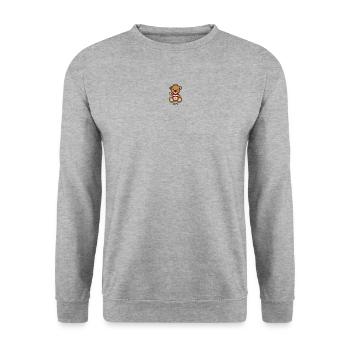Pixel MiniBear Croatia - Sweat-shirt Unisexe - gris chiné - Devant - Alina (178cm) & Michal (187cm)