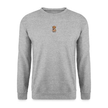 Pixel MiniBear Czech Republic - Sweat-shirt Unisexe - gris chiné - Devant - Alina (178cm) & Michal (187cm)